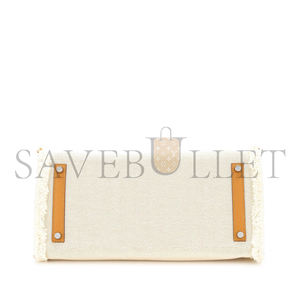 H**mes master birkin 35 swift leather canvas sesame tassel silver buckle h082686ck23 (35*25*18cm)